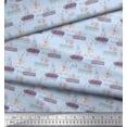 thumbnail image 3 of Soimoi Blue polyester Crepe Fabric Floral & Leaves Print Fabric by Yard 42 Inch Wide, 3 of 3