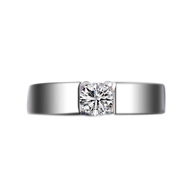 Adjustable White Gold Plated Open adjustable lovers Ring Copper Rhinestone Studded Jewelry Lovers Couple Wedding