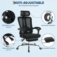 thumbnail image 4 of High Back Ergonomic Office Chair with Adjustable Headrest and Lumbar Support, Mesh Back & Retractable Footrest – Executive Desk Chair with Wheels for Home Office, Black, 4 of 9