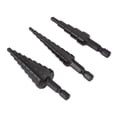 thumbnail image 3 of Step Drill Bit Set, Hex Handle Step Drill Bit Heat Treatment High Speed Steel Non Slip  For Metal, 3 of 8