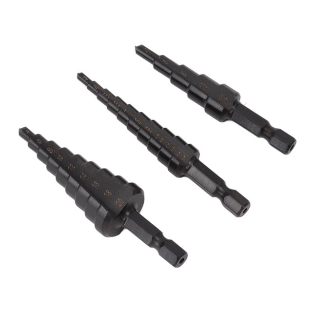 Step Drill Bit Set, Hex Handle Step Drill Bit Cut Quickly High Polishing Non Slip For Metal