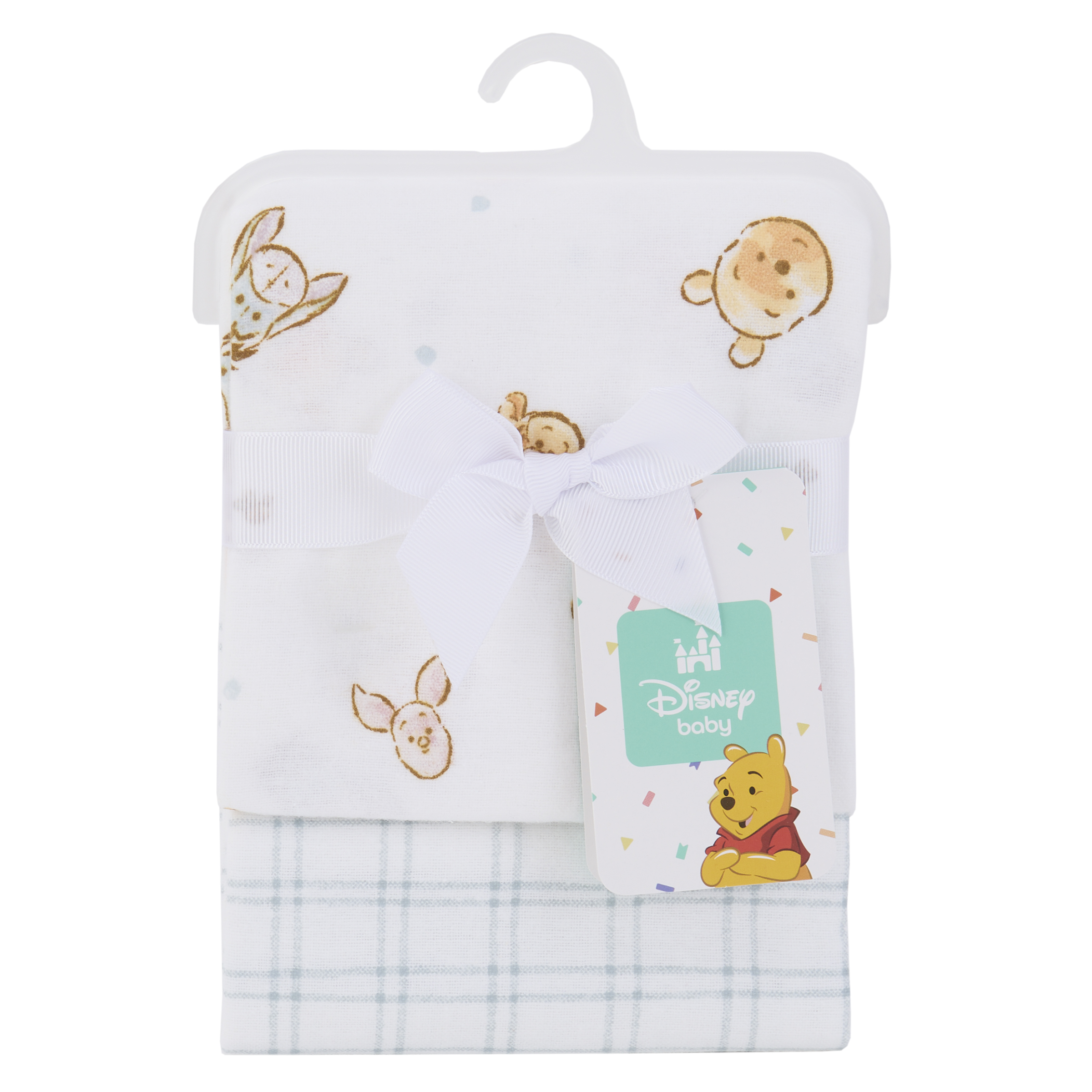 Winnie l'Ourson Lot de 2 Couvertures en Flanelle de Coton pour Bébé, Nourrisson Unisexe