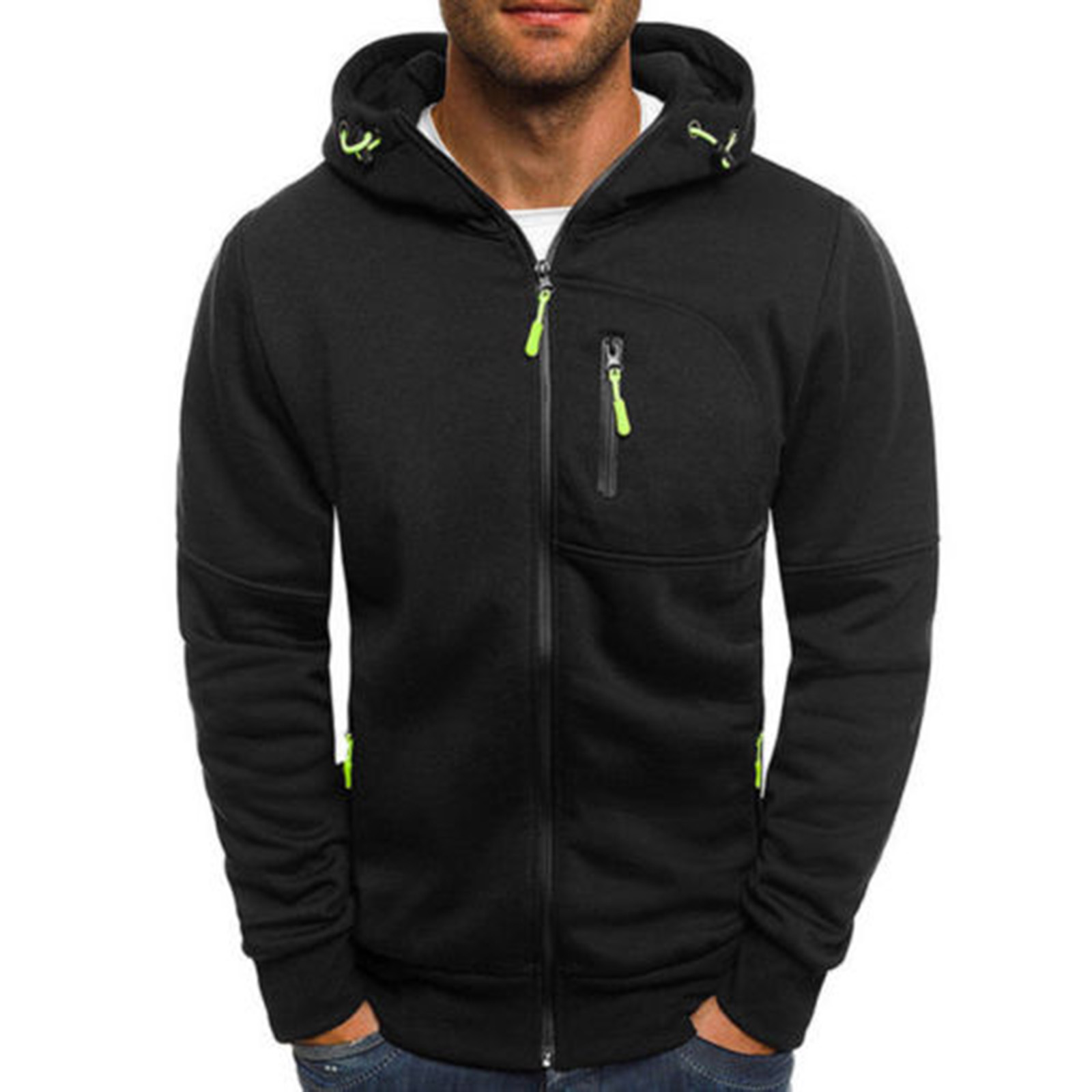 Faithtur Men's Pullover Zipper Outer Wear Jacket Leisure Full Warm Top