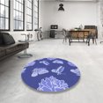 thumbnail image 4 of Ahgly Company Tapis d'Intérieur Lavable à la Machine, Carré, Transitionnel, Bleu Ciel, Tapis de Zone, 8 Pieds Carré, 4 of 7