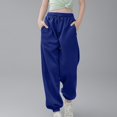 thumbnail image 4 of WENXIAOO Kids Sweatpants Drawstring Jogger Sweatpants With Pockets Solid Pants Blue Pants For Kids Kids Spring Fall Sweatpants Size 11-12 Years, 4 of 7