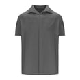 thumbnail image 4 of asjyhkr Mens Beach Button down Shirts Casual Stretch Collared Summer Travel Short Sleeve Tops, 4 of 5