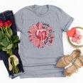 thumbnail image 1 of Meichang T-Shirts Joyeuse Saint-Valentin Femmes Mignon Imprimé Cœur T-Shirts Mignons Hauts Col Rond Manches Courtes T-Shirts de Vacances Saint-Valentin, 1 of 4