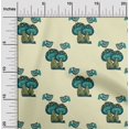 thumbnail image 1 of oneOone Georgette Viscose Fabric Bird & Mushroom Block Printed Fabric 1 Yard 42 Inch Wide, 1 of 4