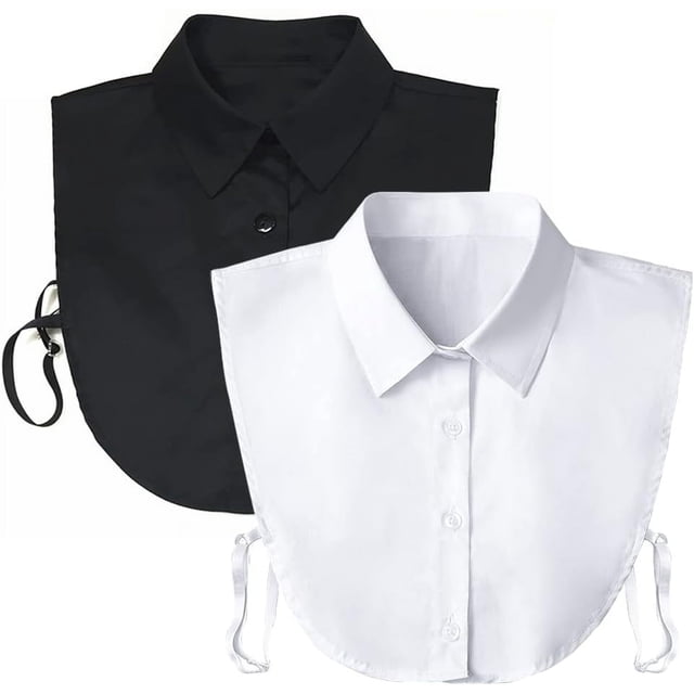 Blouse Dickie Blanche Factice Détachable Col Factice pour Femmes Accessoire Élégant Pièce de Superposition