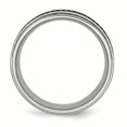 thumbnail image 2 of Stainless Steel Polished 1/2ct tw. Diamond Ridged-Edge 10mm Band Ring 6 Size, 2 of 7