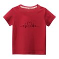 thumbnail image 1 of MeetoTime T-shirt en Coton pour Tout-Petits Garçons Filles Mignon Col Rond Imprimé Saint-Valentin Manches Courtes Été, 1 of 4