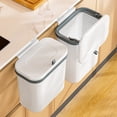 thumbnail image 1 of Kitchen Compost Bin Hanging Trash Can with Lid,Kitchen Compost Bin for Under Sink, Plastic Wall-Mounted Garbage Can, Small Kitchen Trash Bin, Small Trash Can with Lid for Cupboard Countertop, 1 of 9