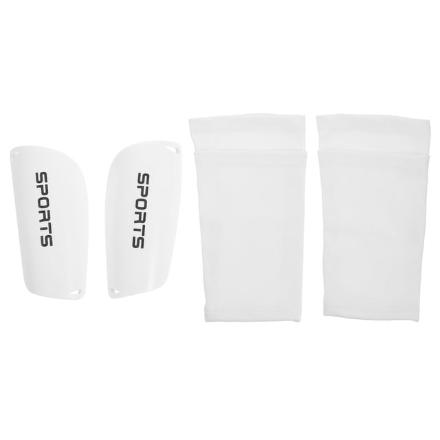 1 Ensemble de Protège-Tibias de Soccer Extérieur Protège-Tibias de Soccer Chaussette Planche de Protection Blanc