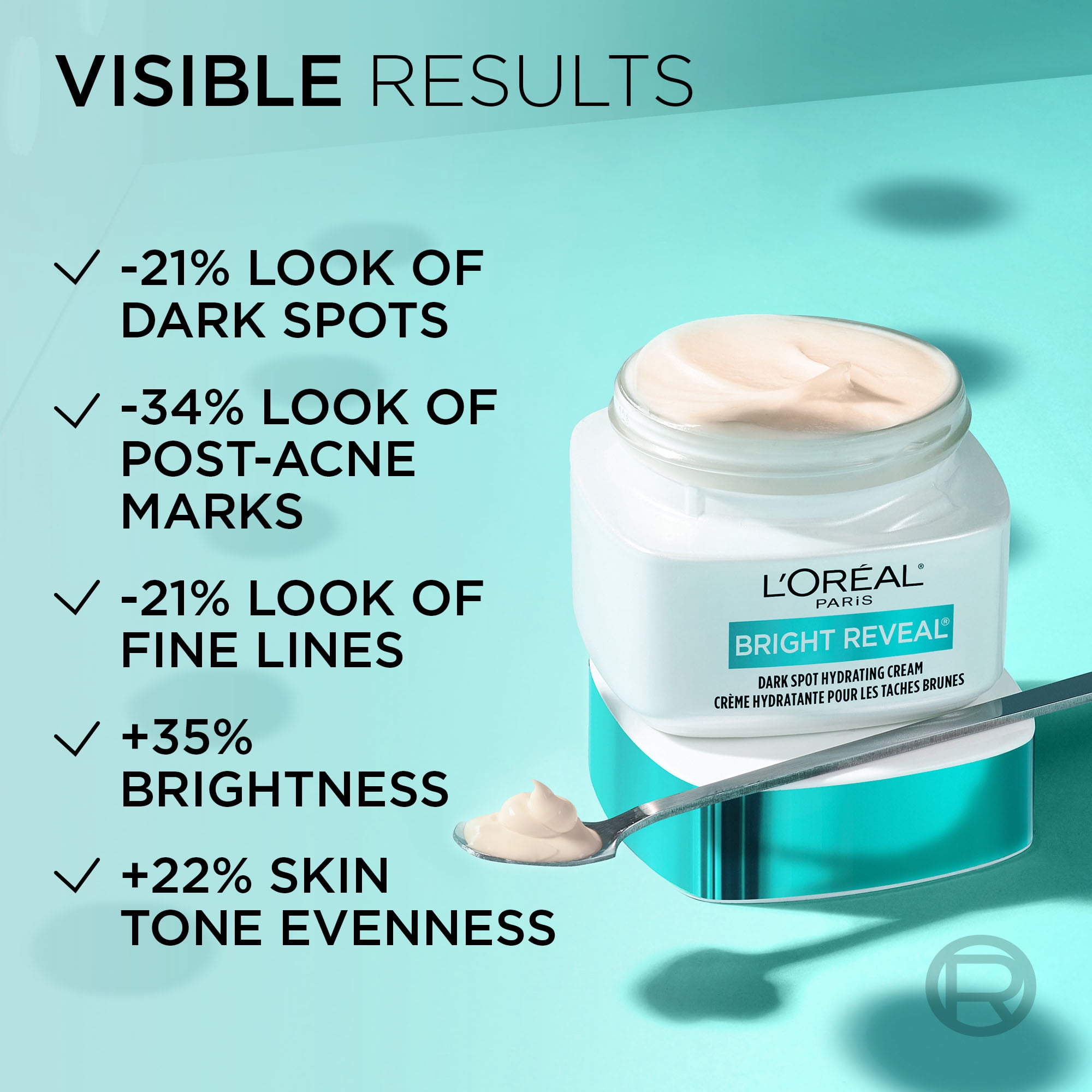 L'Oréal Paris Bright Reveal Crème hydratante pour les taches brunes avec Niacinamide, 50ml