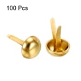 thumbnail image 3 of Unique Bargains 12x20mm Mini Brads Round Paper Fasteners for Art Crafting, Gold Tone 100pack, 3 of 5