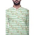 thumbnail image 3 of Atasi Kurta Décontractée Imprimée à Col Chinois Chemise Ethnique Kurta Courte pour Homme Tunique, 3 of 5