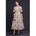thumbnail image 4 of Bimba Bird Printed Womens Roll Up Sleeves Dress Mandarin Collar Button Down Shirt-Medium, 4 of 5