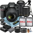 thumbnail image 1 of Nikon D7500 DSLR Camera with 18-140mm + 70-300mm Lens + 2 Pcs 64GB Memory Cards + Tripod + Wideangle + ZeeTech Accessory Bundle, 1 of 9