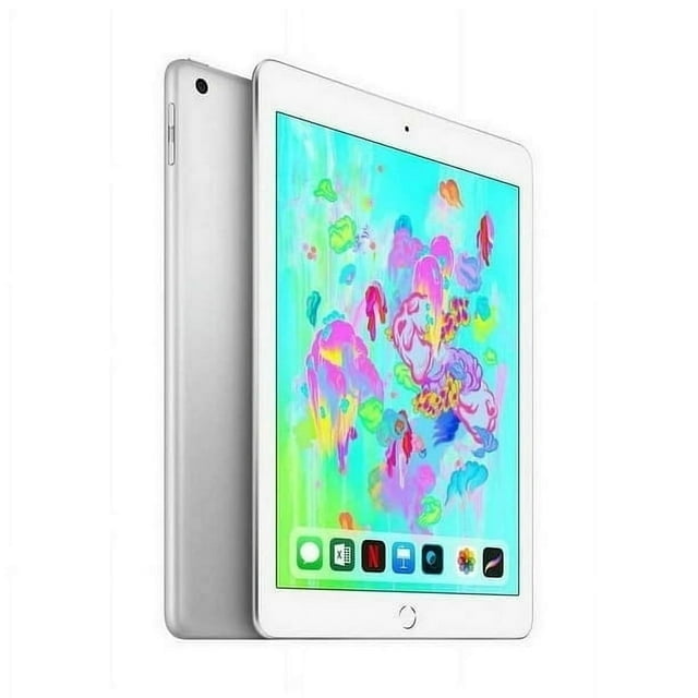 Restored Apple iPad 6th Gen 128GB WIFI Silver Excellent (Certified Refurbished)