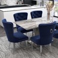 thumbnail image 4 of Ensemble de deux chaises d’appoint modernes, bleu marine, 4 of 7
