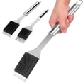 thumbnail image 3 of CHUANK 2Pcs Grill Brush and Scraper Portable BBQ Grill Brush Cleaner with Handle Stainless Steel Barbecue Wire Brush Practical BBQ Brush Cleaner for Barbecue Grill Cleaning, 3 of 6