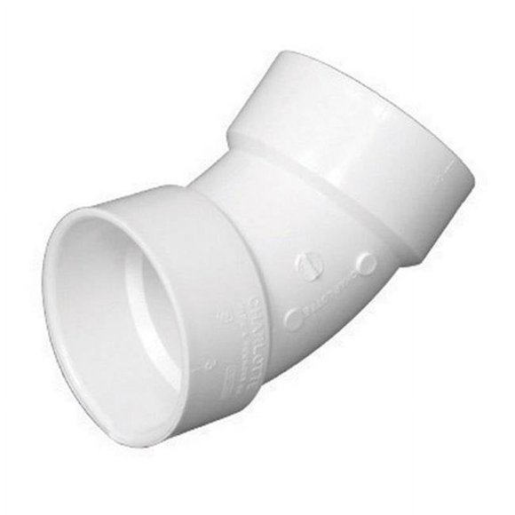 Charlotte PVC003210600HA PVC-DWV 45 deg Elbow 1.25 in.
