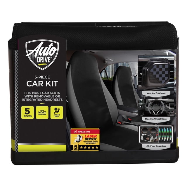 AutoDrive Leatherette 5pc Car Kit Seat Cover