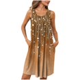 thumbnail image 1 of Ovzne Robes Grande Taille pour Femmes aux Formes Robe d'Été Femmes Imprimé avec Poches Chemises de Nuit Sans Manches Vêtements de Nuit devant Plissé Nuisette Col Rond Robe de Nuit Robe d'Été Imprimée Liquidation, 1 of 5