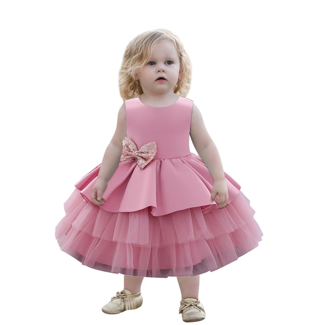 Robe de Princesse pour Filles Enfants Filles à Volants Princesse Demoiselle d'Honneur Robe de Concours Anniversaire Fête Robe de Mariage