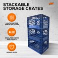 thumbnail image 3 of Juggernaut Storage Lot de 3 Caisses pour Rangement de Bureau et Organisation de Classe, Bleu, 3 of 7