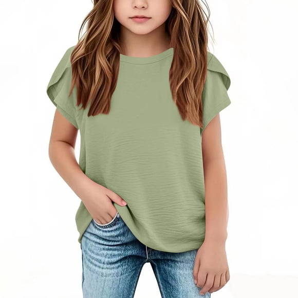 HIPYLO T-Shirt Fille T-Shirts Camisole Chandails Moulants pour Filles Chandails 10-12 Vêtements Années 2000 Vêtements de Printemps pour Tout-Petites Filles Vêtements