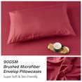 thumbnail image 4 of HAOK Ensemble de Couette Plissée Très Grand 8 Pcs, Literie en Microfibre, Bordeaux, 4 of 6