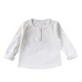 thumbnail image 2 of RXIRUCGD Round-neck Ribbed Velvet Bottoming Shirt For Kids( Blanc, Taille:130, 2 of 3