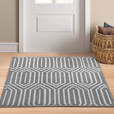 Indoor Doormat 32"x 40", Absorbent Front Back Door Mat Floor Mats, Rubber Backing Non Slip Door Mats Inside Mud Dirt Trapper Entrance Door Rug Carpet, Machine Washable Low Profile-Grey Time Cloister