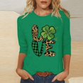 thumbnail image 1 of Meichang Hauts à Manches 3/4 pour Femmes T-Shirts St Patricks Day Verts Trèfle Graphique T-Shirts Chanceux Irlandais Hauts Décontractés Col Rond T-Shirts Cadeaux St Patricks Day pour Femmes, 1 of 4