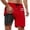 Red, variant on Ediodpoh Mens Swim Trunks Summer Fashion Gradient Color Double Layer Board Pants with Pockets Swim Shorts for Men Grey XL