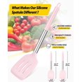 thumbnail image 2 of Bundlepro Pack of 2 Silicone Spatulas Turners, Non Stick Slotted and Solid Kitchen Utensils, 2 of 6