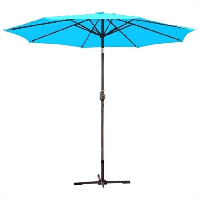 Jeco Parasol de Marché pour Patio en Aluminium de 9 Pi, Inclinable avec Manivelle