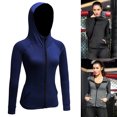 thumbnail image 1 of Women Full-zip Hooded Jackets Sport Hoodie Raglan Long Sleeves Pockets Workout Running Exercise Gym Track, 1 of 8