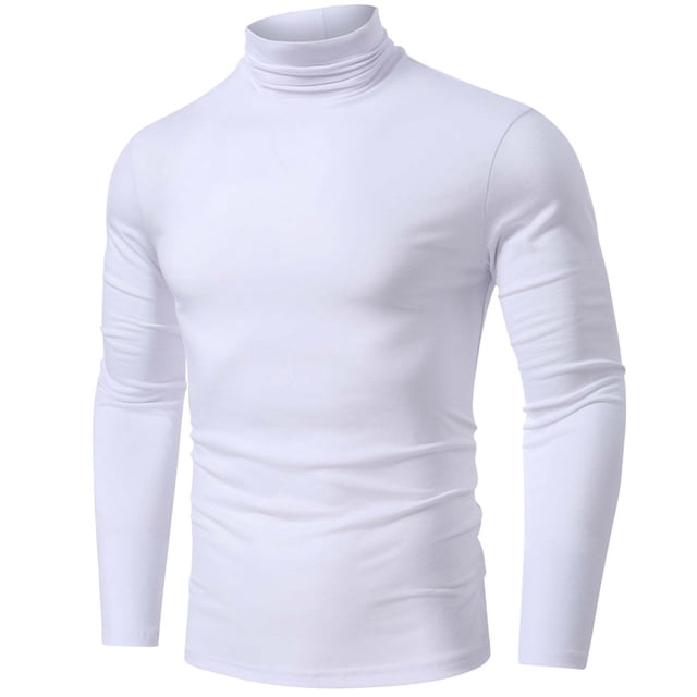 CEHVOM Chandail de Base à Col Montant Automne/hiver pour Homme, Grande Taille, Couleur Unie, Manches Longues