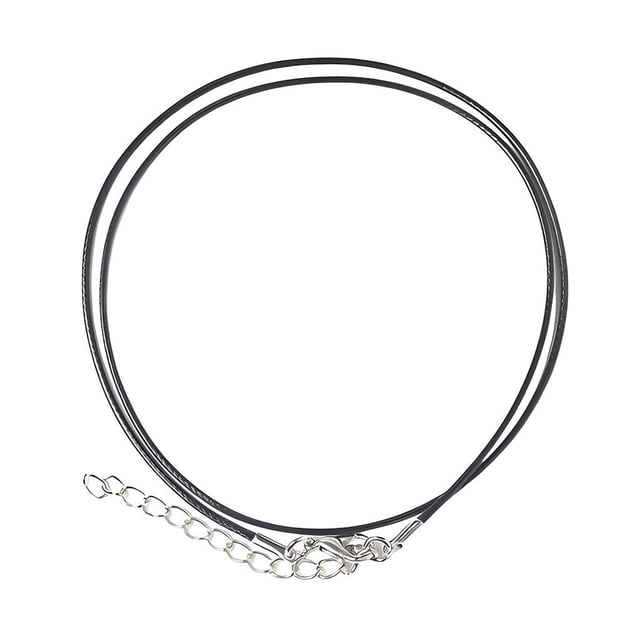 serony Collier Ras-du-Cou Corde Polyester Bracelet Perlage Cordon Bricolage Pendentif Rallonge Chaîne Accessoires de Bijoux Noir