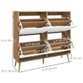 thumbnail image 3 of HOMCOM Shoe Cabinet with 4 Flip Drawers and Adjustable Shelves, Natural, 3 of 10
