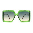 thumbnail image 1 of Lunettes de Soleil Rectangulaires Surdimensionnées pour Femmes avec Papillon, Créateur de Mode, Tout Vert, 1 of 4