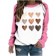 thumbnail image 3 of Qertyioot Chandail Cœur d'Amour Saint-Valentin Grande Taille, Haut à Manches Longues Imprimé pour Femmes Mode Haut Décontracté Col Rond Hauts, 3 of 3