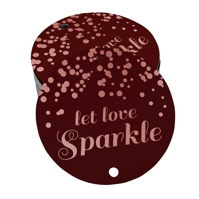 Inkdotpot Real Rose Gold Foil Let Love Sparkle Wedding Tags Favor Hang Paper Tags 100 Pieces