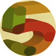thumbnail image 1 of Ahgly Tapis Rond Lavable en Machine Intérieur Transitionnel Acajou Brun, 4 Pieds Rond, 1 of 7
