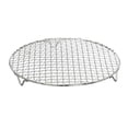 thumbnail image 2 of Oleegame 2PC Multi Purpose Round Stainless Steel Wire Steaming Barbecue Rack/ Baking Net/Grill/Pan Grate With Legs 1Pc Silver, 2 of 9