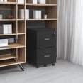 thumbnail image 2 of SONGMICS HOME 2-Drawer File Cabinet, Locking Filing Cabinet for Home Office, Small Rolling File Cabinet, Printer Stand, for A4, Letter-Size Files, Hanging File Folders, Modern, Black, 2 of 5
