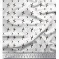 thumbnail image 1 of Soimoi White polyester Crepe Fabric Cross & Geometric Print Sewing Fabric Yard 52 Inch Wide, 1 of 3