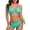 Aqua Blue, variant on Women Halter Bikini String 2 Piece Triangle Swimsuit Tie Side Swimwear